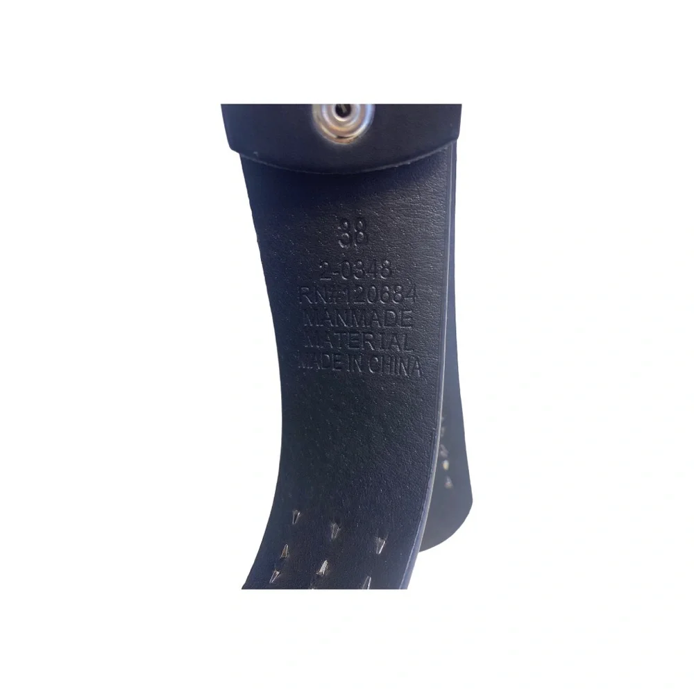 Black‎  Faux Leather Belt with Silver Accent